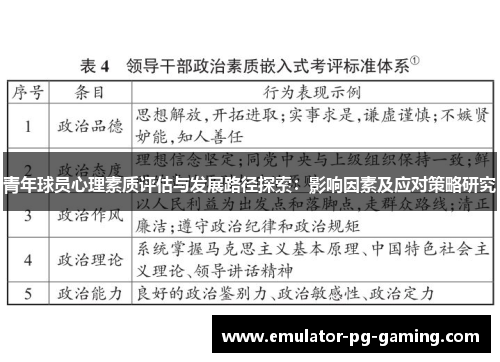 青年球员心理素质评估与发展路径探索：影响因素及应对策略研究